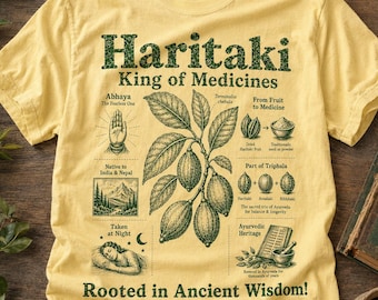 Haritaki King of Medicines Ayurvedic Tee, Vintage Botanical Graphic Shirt