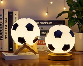 サッカーボール型ナイトライト、子供部屋の装飾、スポーツファンへのギフト、LEDアンビエントランプ