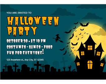 Halloween - Party Fun - Halloween party - Invitation Template