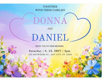 Two Hearts - Wedding Invitation - Template