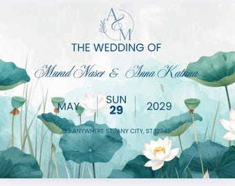 Lily Pads - Wedding Invitations - Template