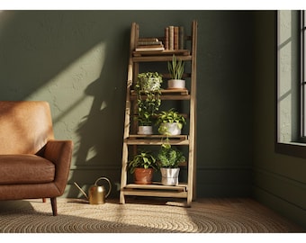 Plant Stand Indoor 4 Tier Wooden Folding Ladder Shelf, Tall Plant Stand, Plant Shelf Display Rack, Flower Pot Holder, Corner Plant Stand