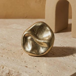 Luxury Solid Brass Organic Cabinet Knob | Sculptural Drawer Knob | Modern Designer Furniture Hardware