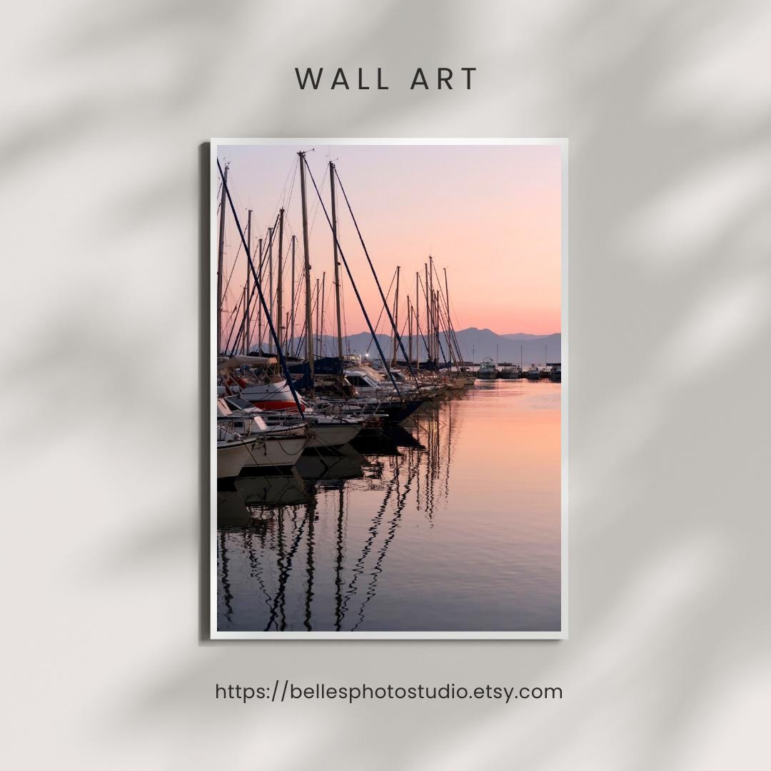Marina at Sunset - Digital Print Wall Art - Etsy