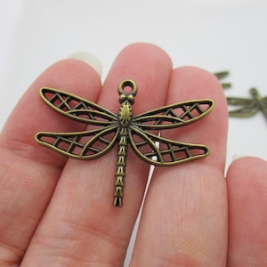 Antique Bronze Dragonfly Charms Large Dragonfly Charms 34x25mm 4pcs CHR0104 image 4