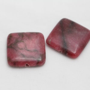 Pink Rhodonite Square Gemstone Beads 25x4mm 2pcs 1.2mm Hole PNK0174 image 6