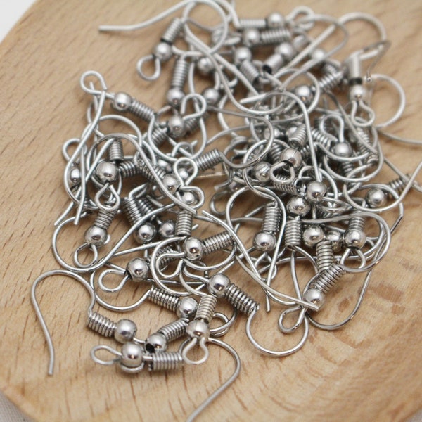 19mm Silver Plated Brass Earring Wires - Lead, Nickel & Cadmium Free - 25prs - FND0025