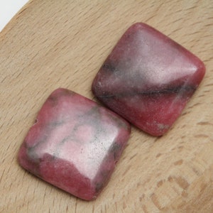 Pink Rhodonite Square Gemstone Beads 25x4mm 2pcs 1.2mm Hole PNK0174 image 2