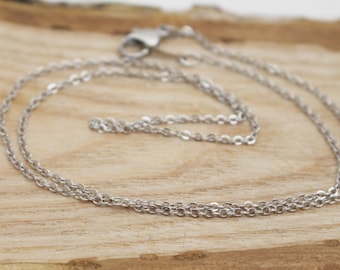 18" Silver Plated Brass Cable Chain - Fine Chain Necklace - 2x1mm Links - Lead & Nickel FREE - CHA0008