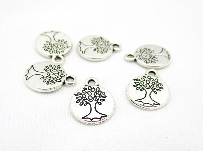 Silver Tree of Life Medallion Charms 8pcs 15x12mm CHR0072 image 4