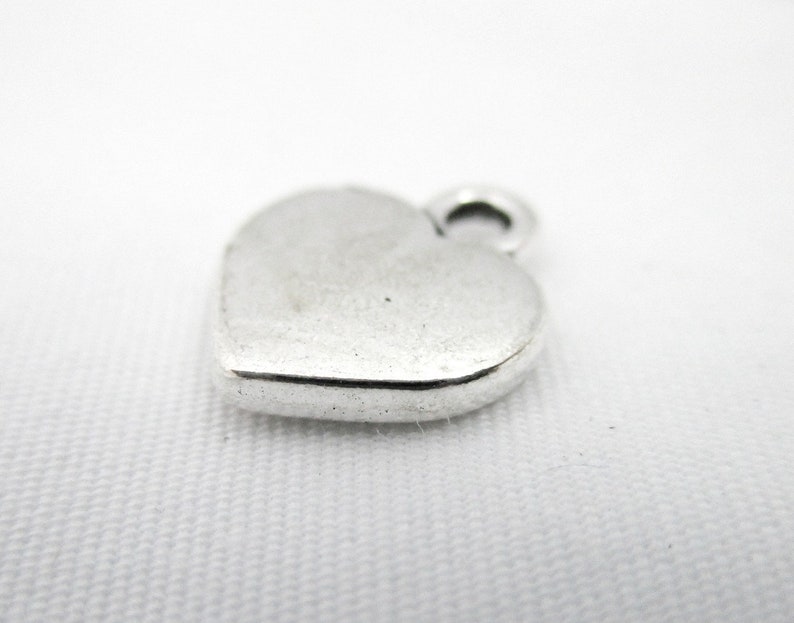 8pcs Silver Puffed Heart Charms 11x10mm CHR0087