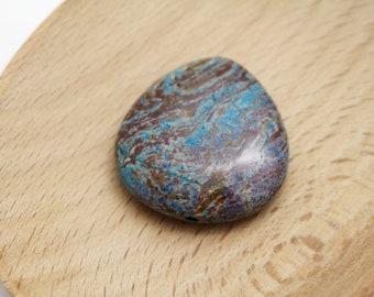 Chrysocolla Pear Drop Pendant - Large Gemstone Focal Bead Pendant - 31x30mm - 1mm Hole - BLU0340