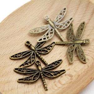 Antique Bronze Dragonfly Charms Large Dragonfly Charms 34x25mm 4pcs CHR0104 image 3