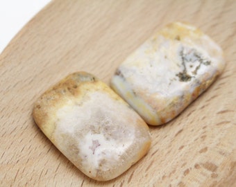 Crazy Lace Agate Puffed Rectangle Gemstone Beads - 30x21mm - 2pcs - 1mm Hole - ORN0060