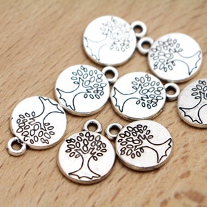 Silver Tree of Life Medallion Charms 8pcs 15x12mm CHR0072 image 1