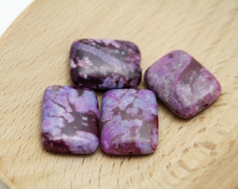 Purple Imperial Jasper Rectangle Gemstone Beads - 20x15mm - 4pcs - 1mm Hole -  PPL0205