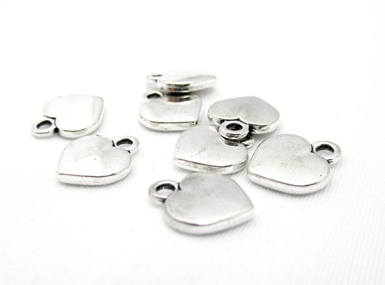 8pcs Silver Puffed Heart Charms 11x10mm CHR0087