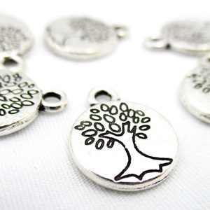 Silver Tree of Life Medallion Charms 8pcs 15x12mm CHR0072 image 6