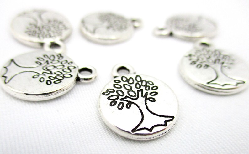 Silver Tree of Life Medallion Charms 8pcs 15x12mm CHR0072 image 6