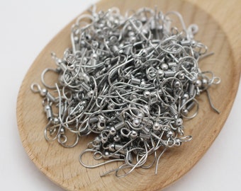 BULK LOT: Silver Plated Brass Earring Wires - 100prs - 19mm - FND0027