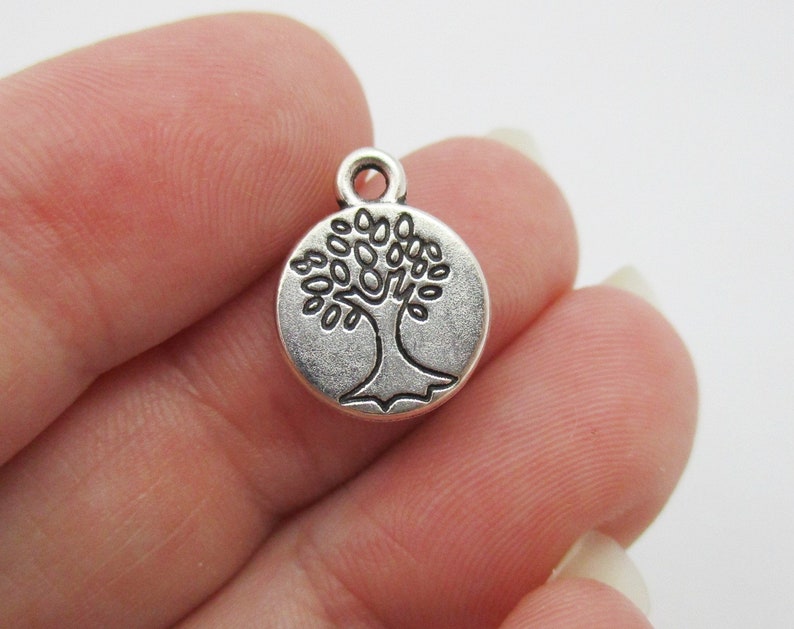 Silver Tree of Life Medallion Charms 8pcs 15x12mm CHR0072 image 3