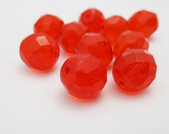 GRY0016 Czech Fire Polished Glass Beads 1mm Hole Smoky Topaz 12mm Round