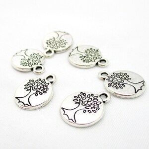 Silver Tree of Life Medallion Charms 8pcs 15x12mm CHR0072 image 5