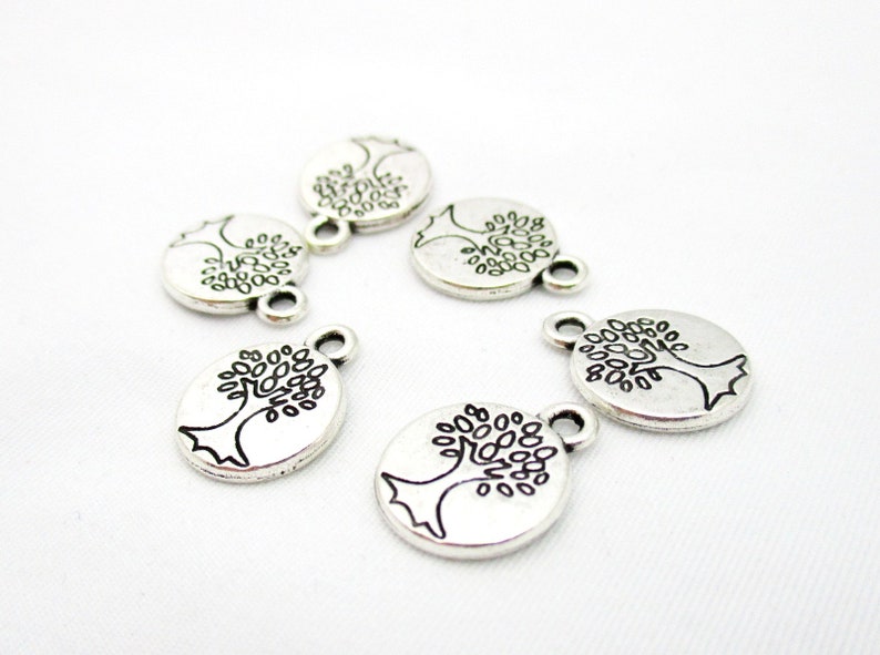 Silver Tree of Life Medallion Charms 8pcs 15x12mm CHR0072 image 5