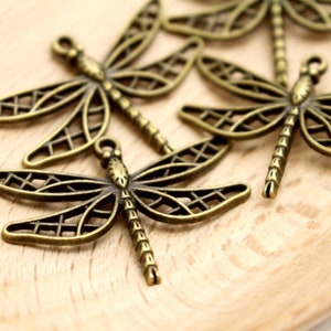 Antique Bronze Dragonfly Charms Large Dragonfly Charms 34x25mm 4pcs CHR0104 image 2