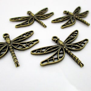 Antique Bronze Dragonfly Charms Large Dragonfly Charms 34x25mm 4pcs CHR0104 image 8