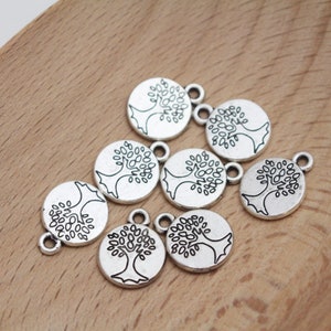 Silver Tree of Life Medallion Charms 8pcs 15x12mm CHR0072 image 2