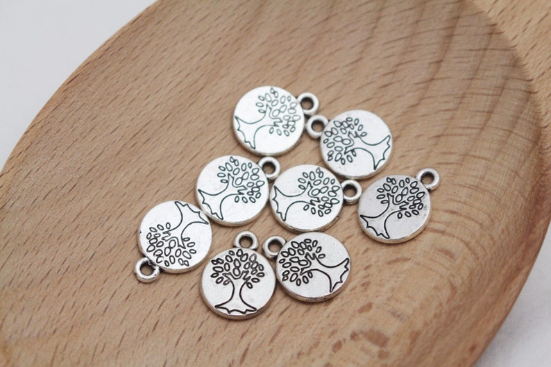 Silver Tree of Life Medallion Charms 8pcs 15x12mm CHR0072 image 2