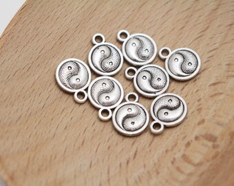 Yin Yang Double Sided Charms - 8pcs - 13x10mm - CHR0066