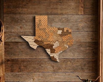 3D Wooden Texas State Map Wall Art | Texas Wall Decor | Wooden Texas Map | Lone Star State Decor | Texas Gift | 5th Anniversary Gift