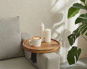 Custom Wood Sofa Arm Table, Couch Tray, Sofa Arm Tray Table, Small Tea Table, Nordic Side Table, Wooden Couch Organizer Tray