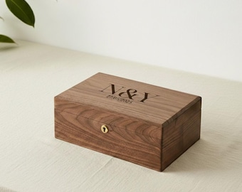 Caja de madera personalizada grabada para guardar recuerdos, cofre de recuerdos a medida para fotos y cartas, caja rústica para recuerdos de boda, regalo de aniversario para parejas.