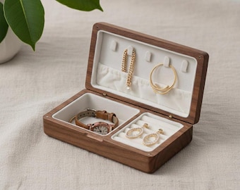 Personalized Wooden Jewelry Box for Women,Luxury Engraved Jewelry Organizer,Retro Storage Case, Wedding Bridesmaid Gift,Anniversary Keepsake