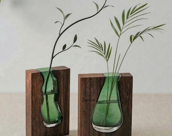 Custom Wooden Vase – Personalized Flower Holder, Unique Artistic Vase, Gift for Her, Mom, Eco-Friendly Home Décor, Thoughtful Present