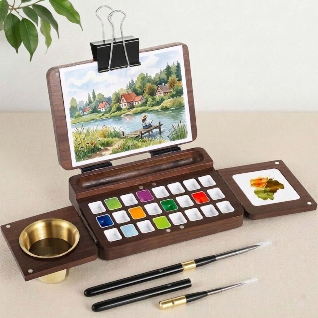 Personalized Engraved Foldable Watercolor, Paint Box,travel Painting ...