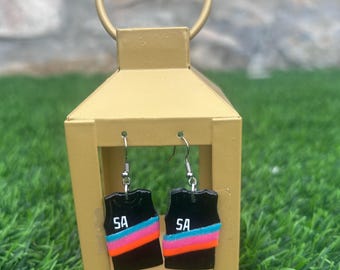 Spurs jersey earrings