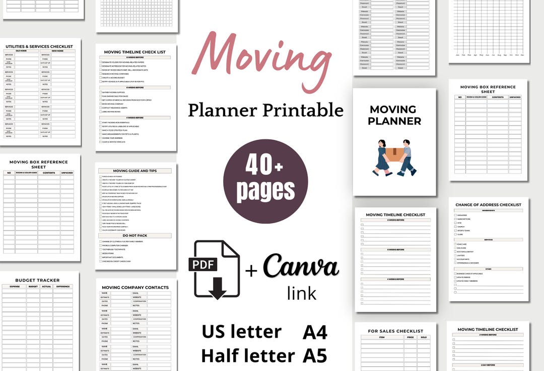 Moving Planner Printable, Moving Binder, Organizer and Tips Pdf, New ...