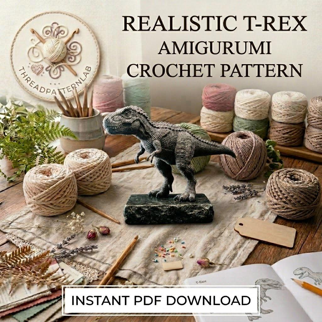 39 T-Rex Crochet Patterns: Unearth Your Creative Side with Dinosaur Designs 6 Realistic T Rex Amigurumi Crochet Pattern Low Sew