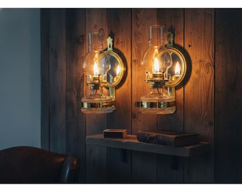 Wall Mounted Hurricane Lamp, Vintage Kerosene Lantern, Rustic Glass Oil Lamp, Farmhouse Decor
