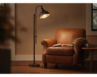 Floor Lamp for Living Room, Industrial Floor Lamp, Tall Floor Lamp 65 Inch, Vintage Standing Lamp, Adjustable Reading Lamp,