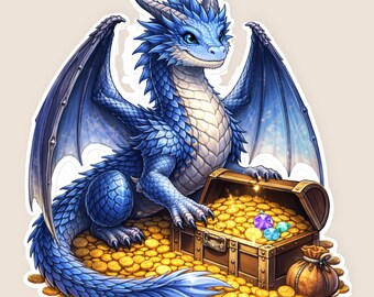 Treasure Dragon Sticker, Gold Hoard Keeper