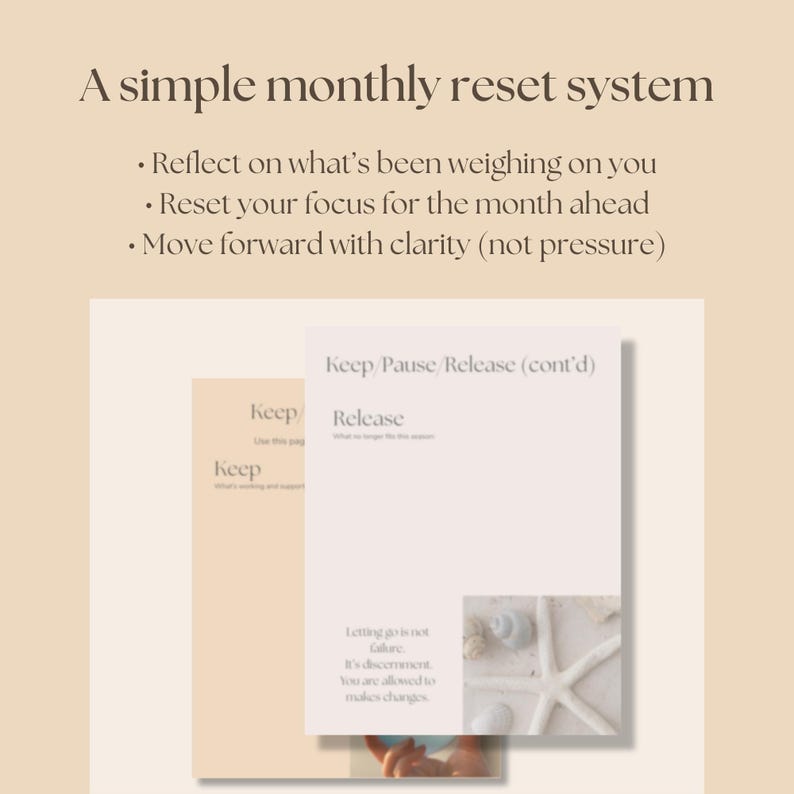Monthly Life Reset Workbook | Guided Journal for Clarity, Calm (digital ...