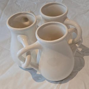 Beautiful (Hard to Find) White Fuddling Cup Vase- Excellent Condition Mid 1900s