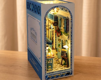 Kit de diorama para rincón de lectura mediterráneo, escena en miniatura de brisa marina para decoración del hogar, regalos únicos.