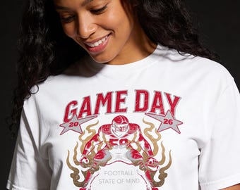 Ohio Football Game Day Shirt, Retro Football Graphic T-Shirt, Distressed College Tee