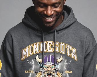 Minnesota Football Team Fan Hoodie, Minnesota Football Fan Sweater, Game Day Football Hoodie, Sports Fan Gift, Minnesota Football Sweatshirt